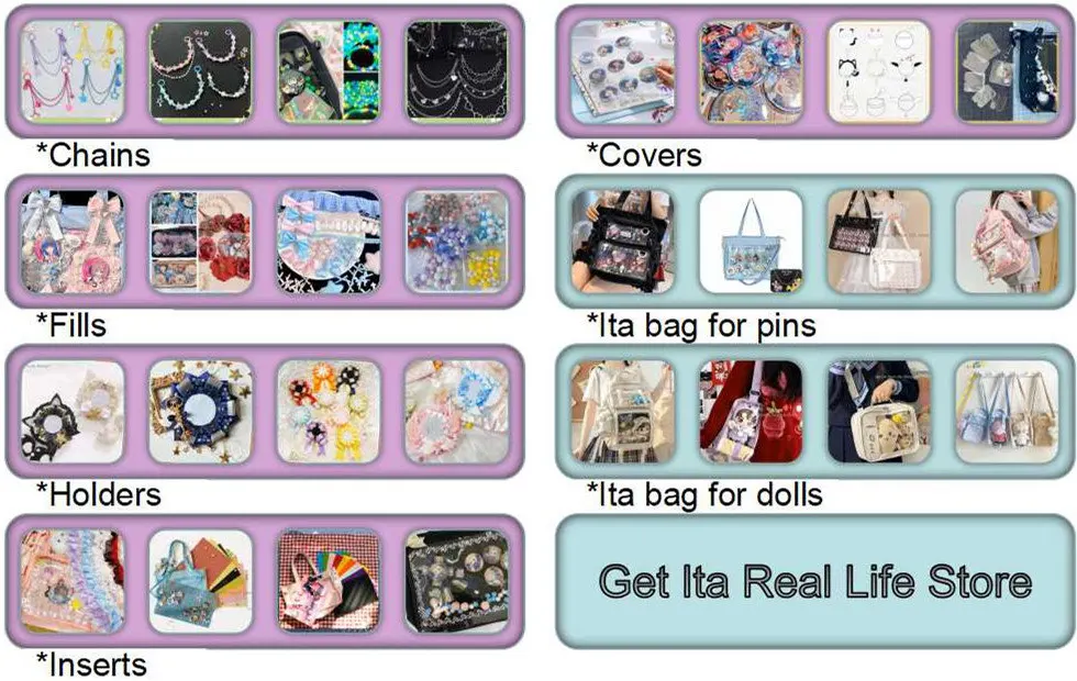 Italife Ita Bag Pins Anime Badge Holder for 58mm Pins Handmade Silk Metal Badge Decoration for Ita Bags Accessorie Classic H304