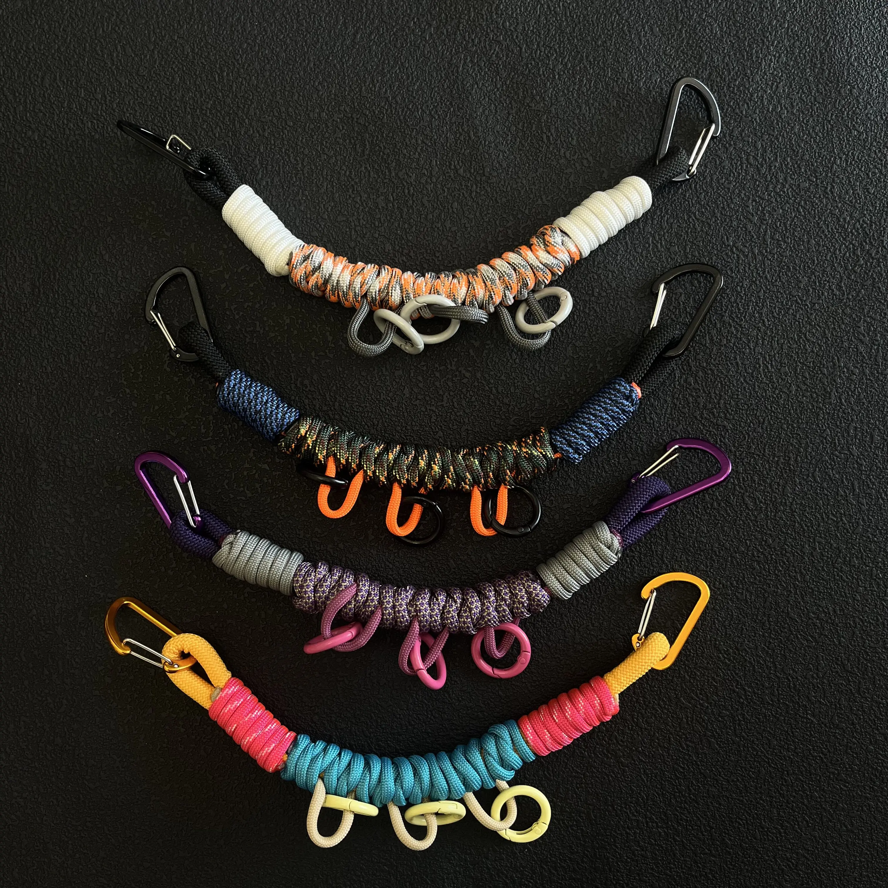 Outdoor Tactical DIY Modification Hand-woven Paracord Backpack Hanging Rope Multifunction Bag Strap Lanyard Accessories