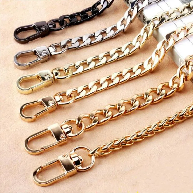 Long 120cm Metal Purse Chain Strap Handle Replacement Chain Handbag Shoulder Bag Chain Accessories Gold/Silver/Black