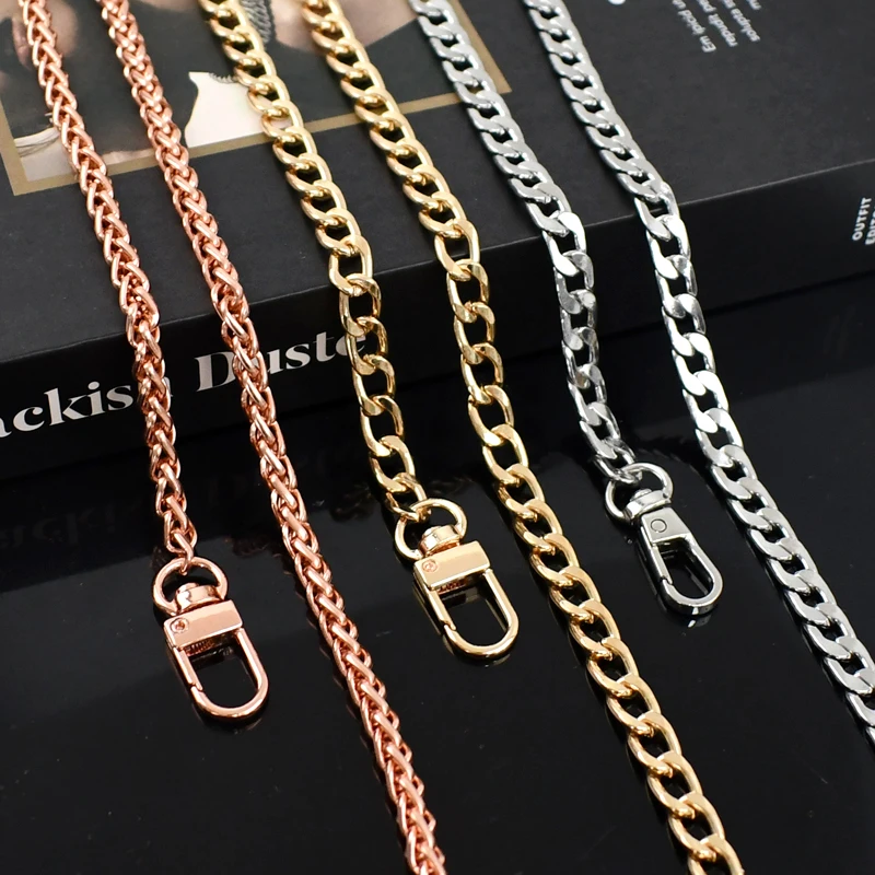 1Pc Deepeel 100/120cm Metal Bags Chain for Crossbody Handbag Shoulder Straps Wallet Handle DIY Replacement Bag Accessories