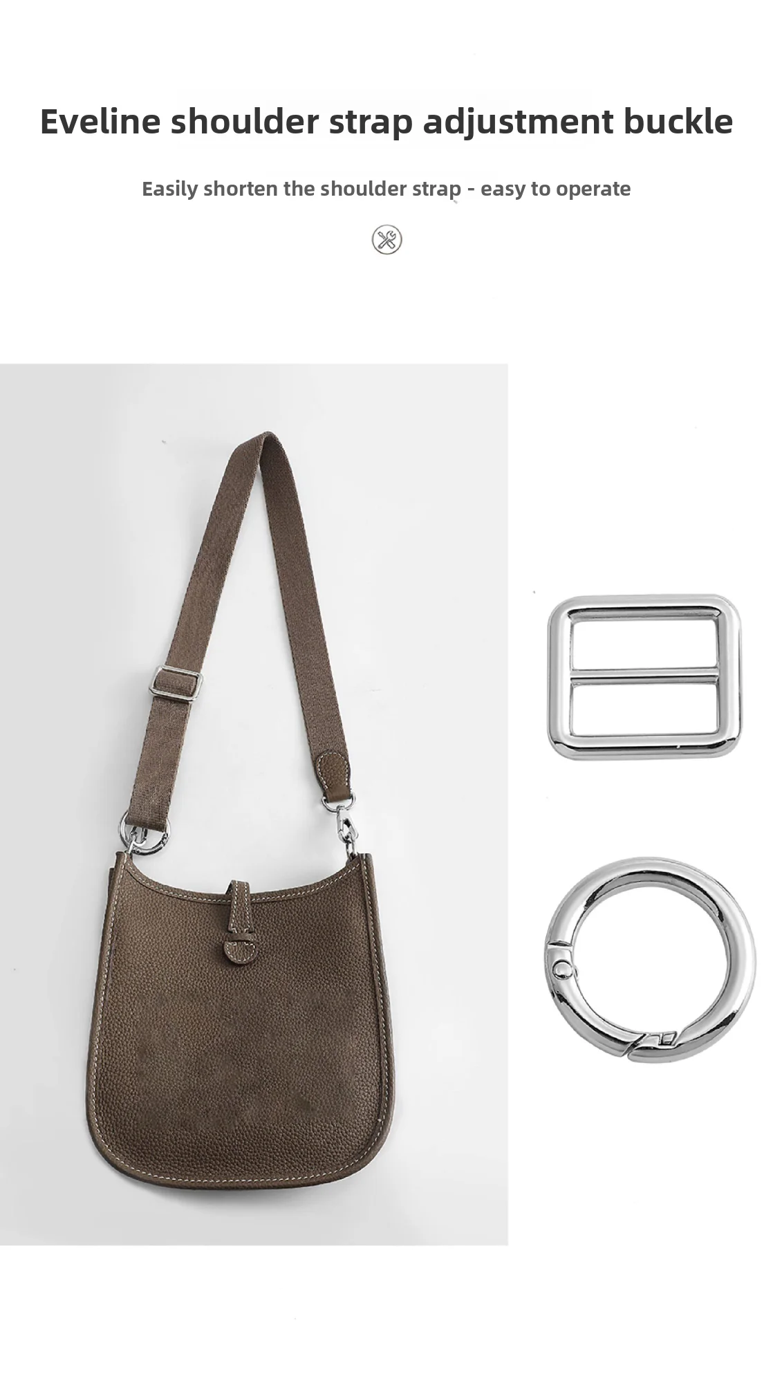 Shoulder Strap Adjustment Buckle For Evelyne16 Mini Fashion Durable Gift Not Easy To Scratch And Fade Bag Accessories