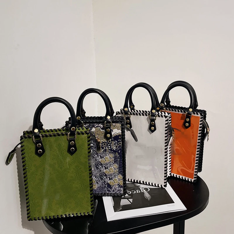 1Set Customized Portable Tote Paper Bag Handmade Bag Accessories for DIY Women Handbags Shoulder Bags 22*16*8cm