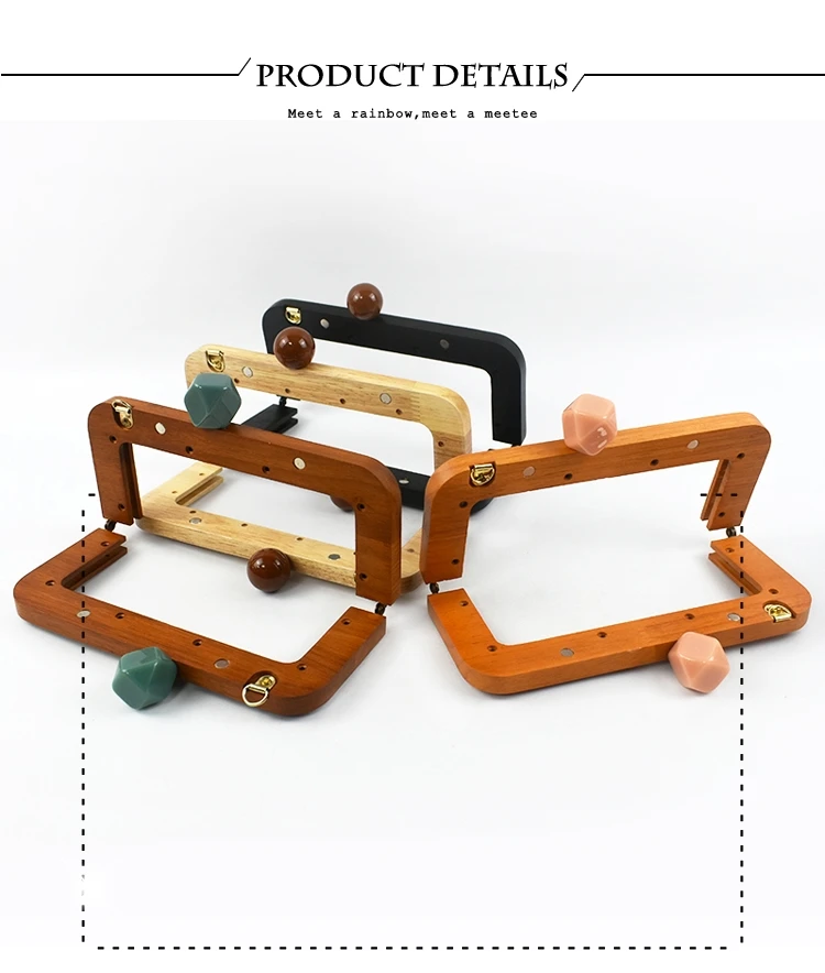 1Pc Deepeel Fashion Solid Wood Bags Handles Bag Closure Sewing Brackets Kiss Clasp DIY Handmade Luggage Hardware Accessories