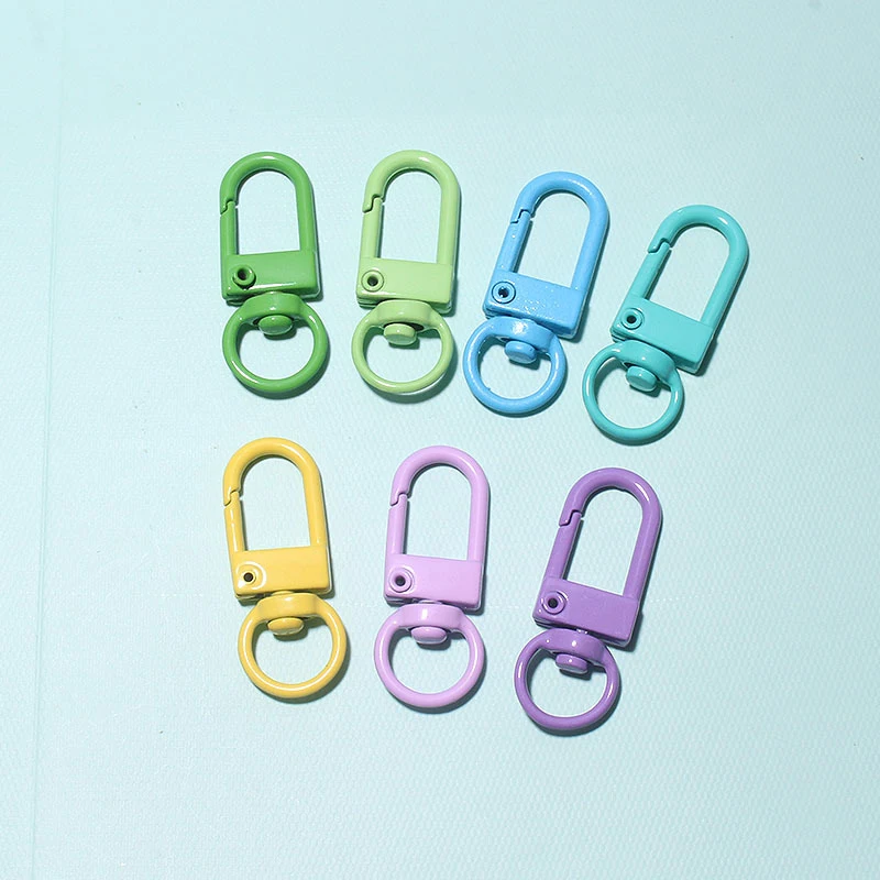10/50Pcs Colorful Carabiner Clasp Key Chain Lobster Clasps Rotating Keychain Fastener Hooks Metal Snap Hook DIY Crafting Supplie