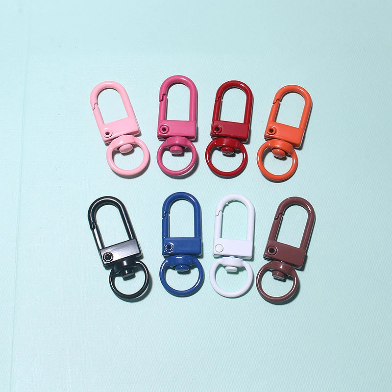 10/50Pcs Colorful Carabiner Clasp Key Chain Lobster Clasps Rotating Keychain Fastener Hooks Metal Snap Hook DIY Crafting Supplie