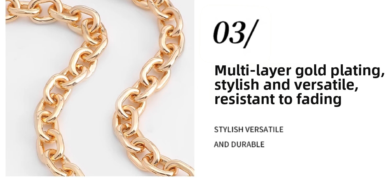 Gold Chain For Women Bag Durable Fashion Crossbody Shoulder Strap Replacement Bag Modification Bag Chain Accessories
