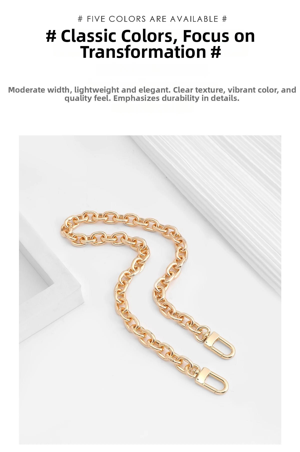 Gold Chain For Women Bag Durable Fashion Crossbody Shoulder Strap Replacement Bag Modification Bag Chain Accessories