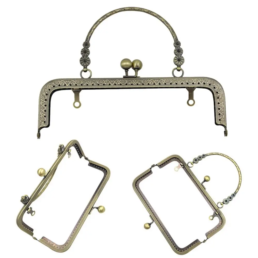 20cm Vintage Purse Clasp Frame Bag Kiss Clasp Lock Metal Purse Frame for DIY Craft Purse Bag Making Handle Bag Accessories