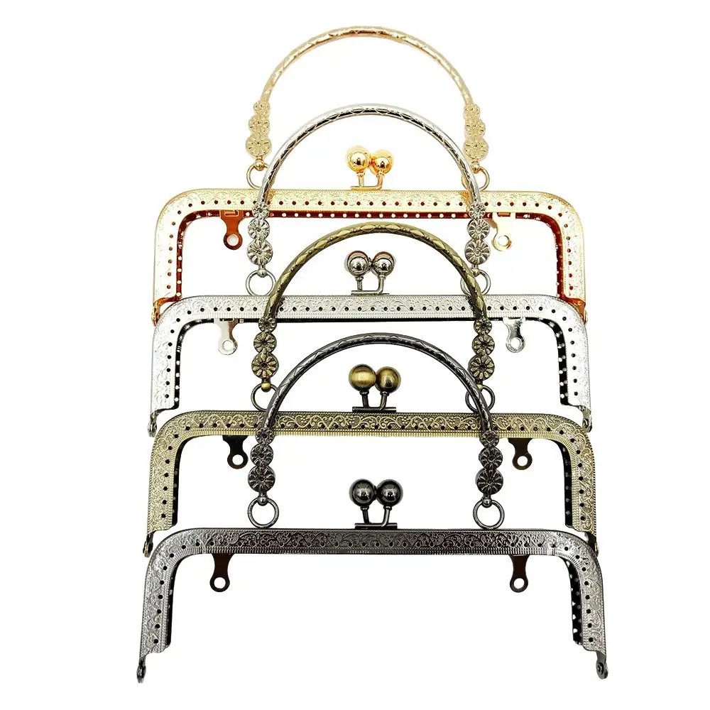 20cm Vintage Purse Clasp Frame Bag Kiss Clasp Lock Metal Purse Frame for DIY Craft Purse Bag Making Handle Bag Accessories