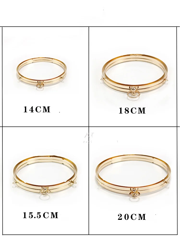 Handles DIY Handbag Kiss Twisted Lock Buckle Bag Accessories 15.5 Cm 18cm 20 Cm Metal Clasps Dinner Round Box Purses Frame
