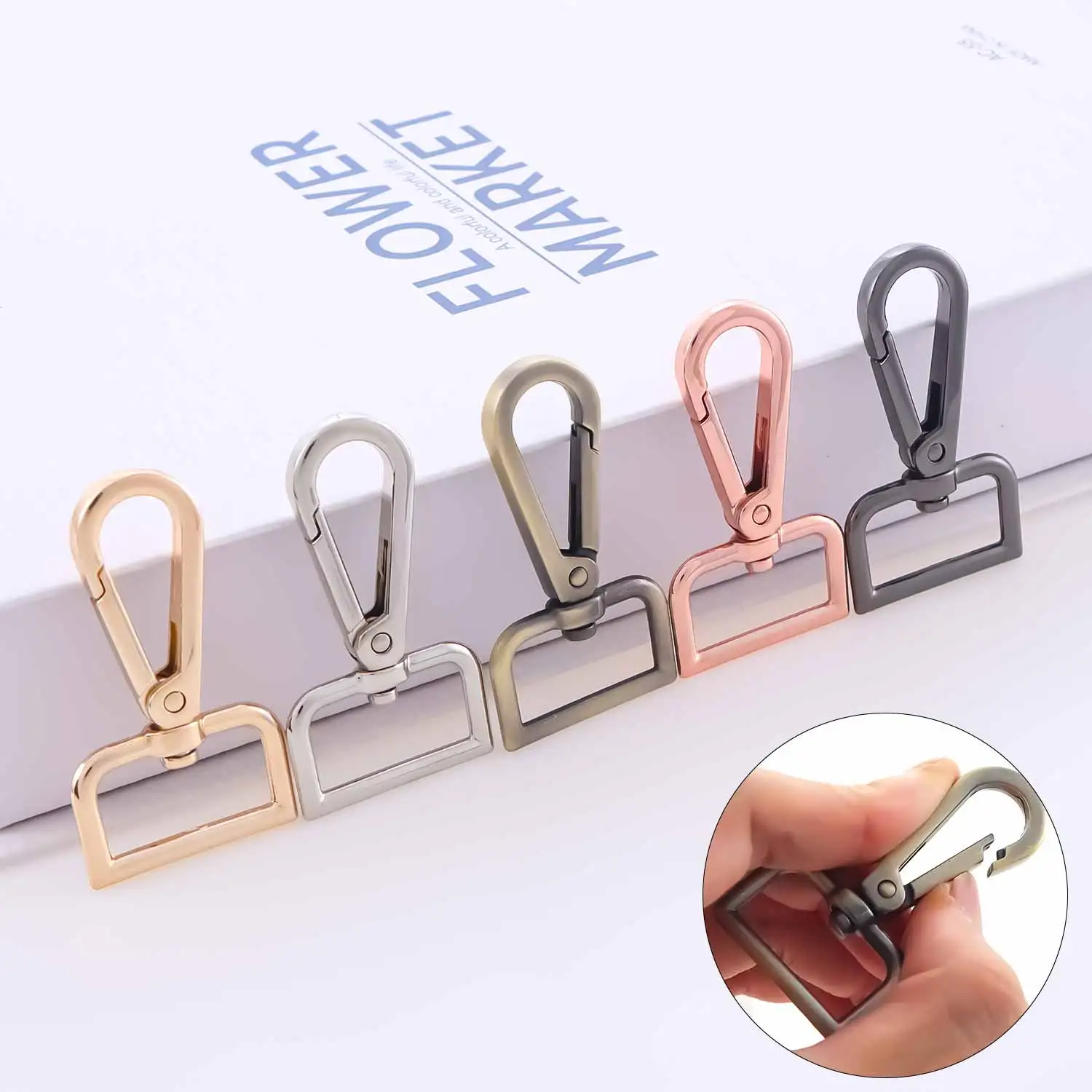 5pcs Metal Swivel Clasp Lobster Dog Collar Snap Hooks Bag Strap Buckles Key Belt Clip Buckle DIY Accessories