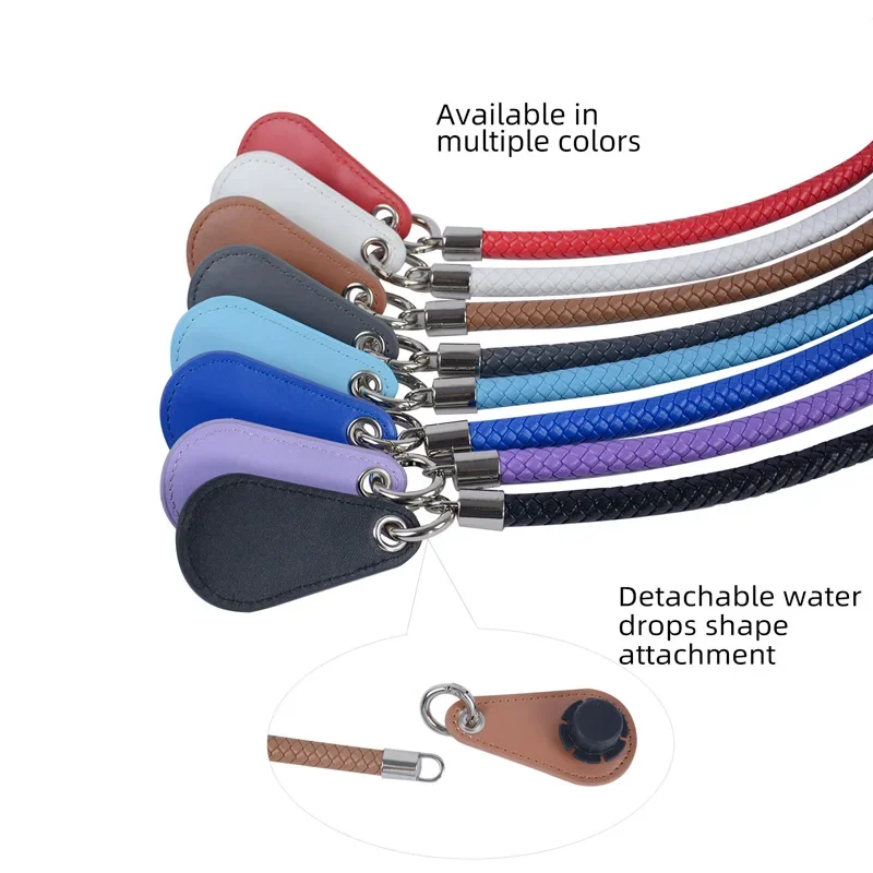 1 Pair Fashion PU Woven Braided Leather Rope Handles Obag Straps Round Handle for O Bag Accessoires