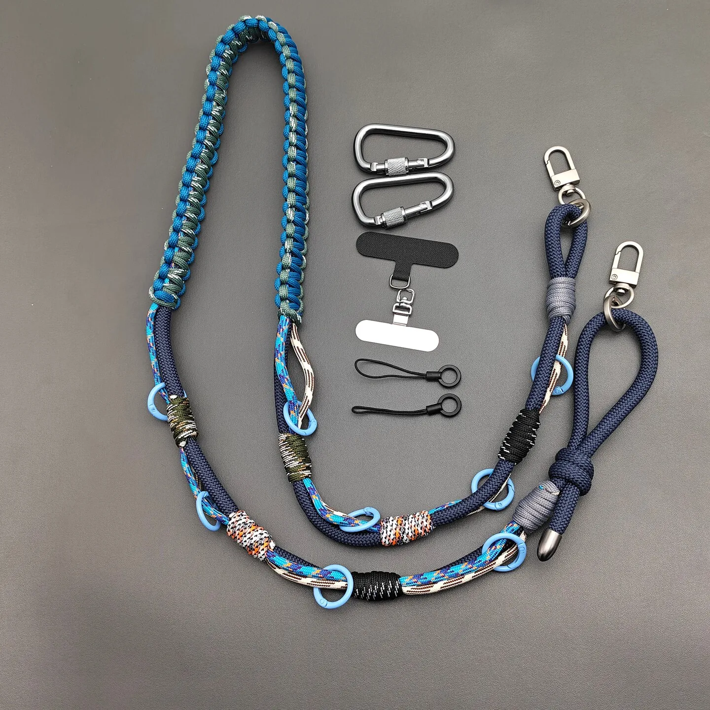 Multifunctional Hand-woven Phone Lanyard Adjustable Crossbody Strap Carabiner Decor Rope Camera Bag Replacement Shoulder Strap