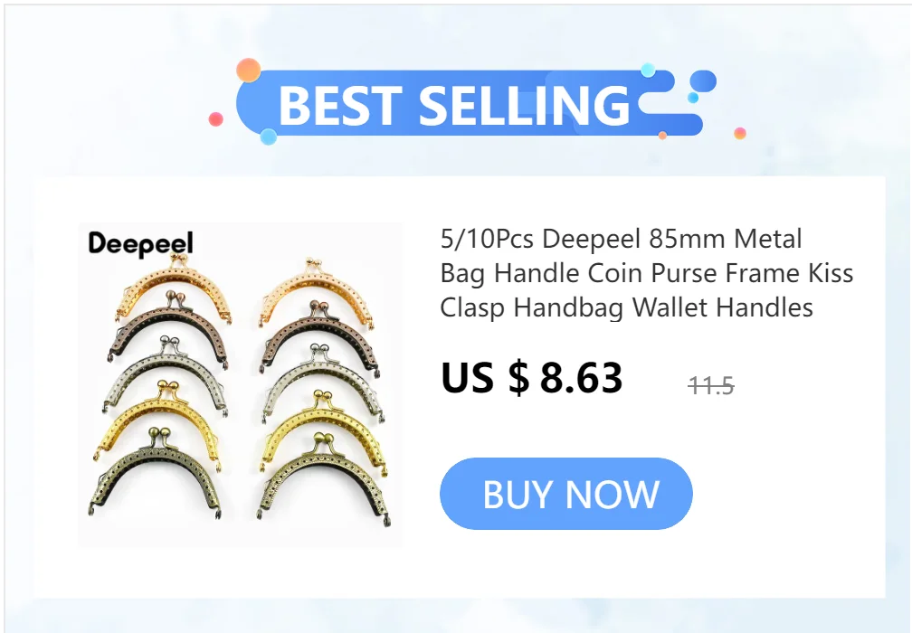 5/10Pcs Metal Purse Frame Aluminium Tube Bag Handle Clutch Kiss Lock Clasp Wallet Replacement Bracket DIY Hardware Accessories