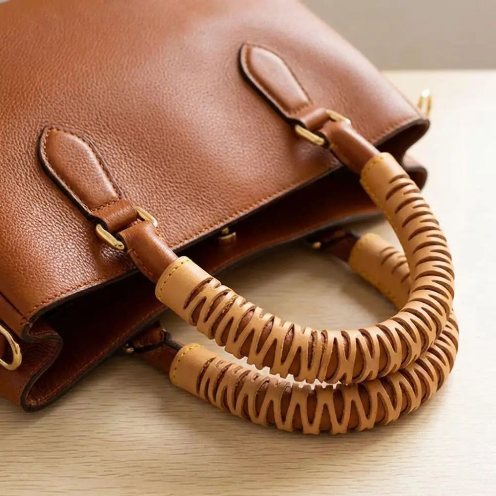 2Pcs/Set Soft Handbag Handle Leather Wrap Cover Leather Stain Resistant Purse Strap Cover Abrasion Resistan