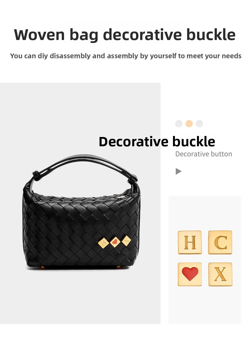Letter Decoration Buckle For Handmade Fashion Durable High-end Gift Diy Metal Decorative Bag Modification Bag Accessories