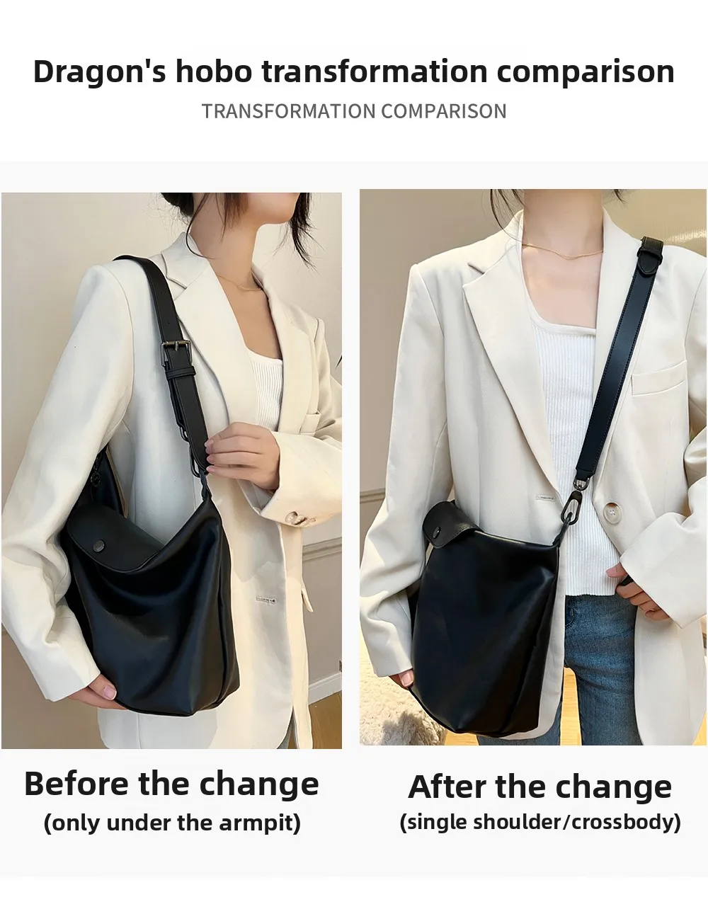 Bag Extension Leather Shoulder Strap For Hobo Fashion Durable Crossbody Shoulder Strap Modification Bag Accessories