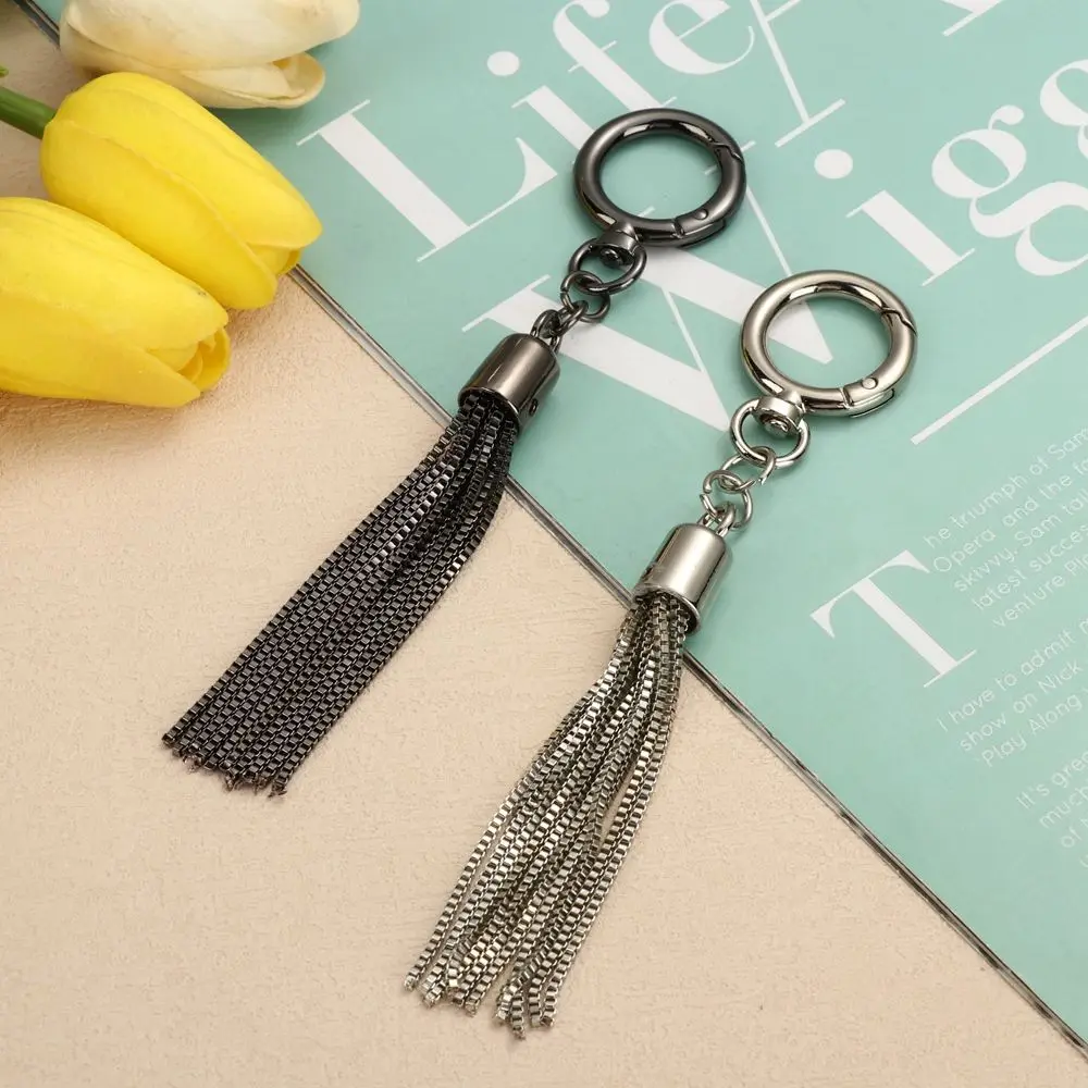 3 Colors DIY Fashion Metal Decoration Buckle Tassel Pendant Keychain for Handbag Shoulder Bag Purse Hardware Accessories