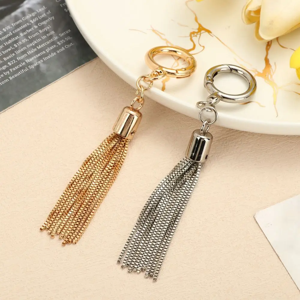 3 Colors DIY Fashion Metal Decoration Buckle Tassel Pendant Keychain for Handbag Shoulder Bag Purse Hardware Accessories