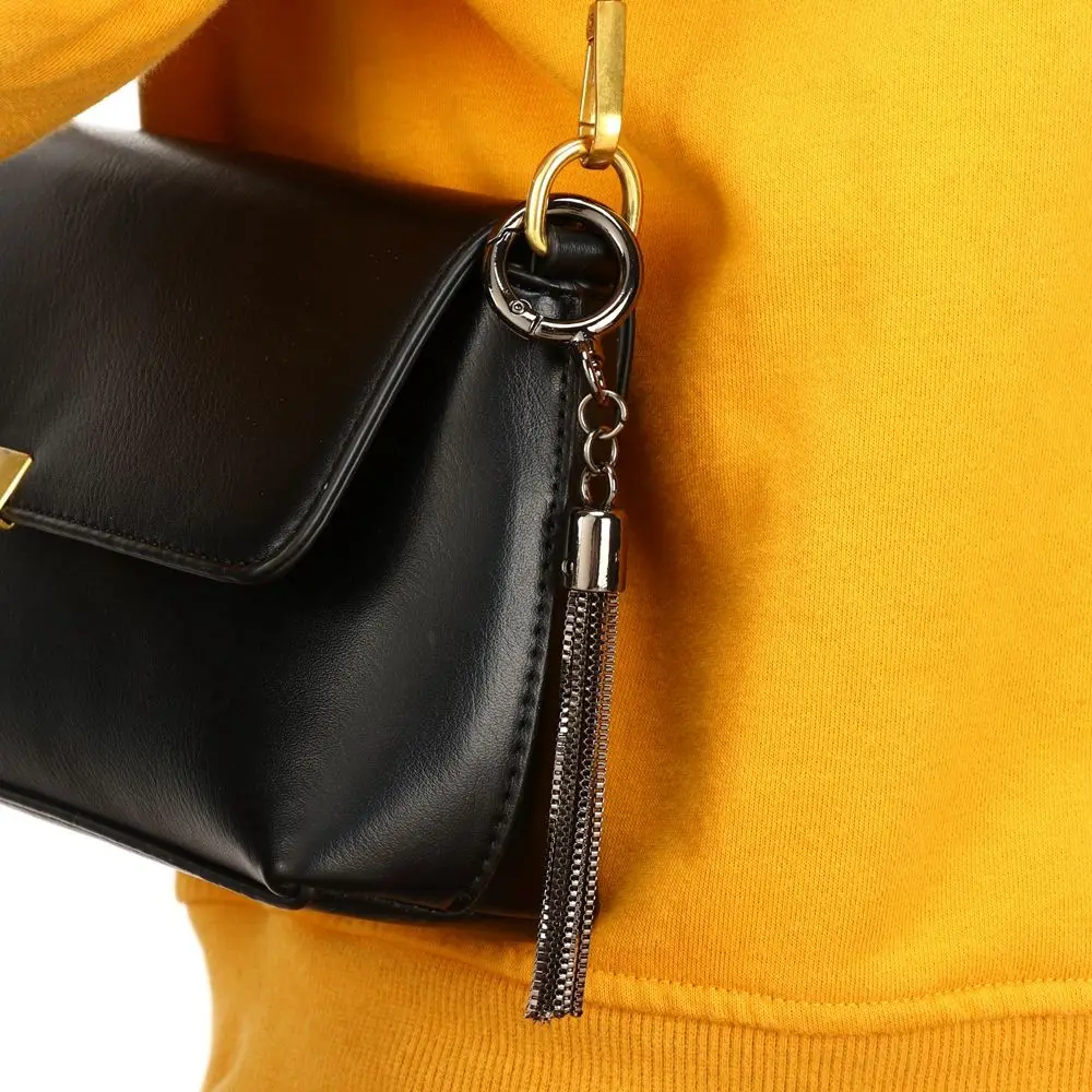 3 Colors DIY Fashion Metal Decoration Buckle Tassel Pendant Keychain for Handbag Shoulder Bag Purse Hardware Accessories