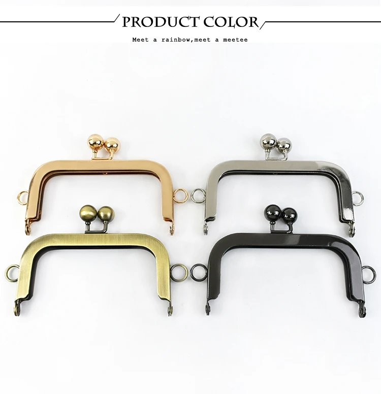 1/2/5Pcs 10.5cm Square Metal Smooth Bags Handle Purse Frame Kiss Clasp Women's Handbag Wallet DIY Handmade Bag Accessories