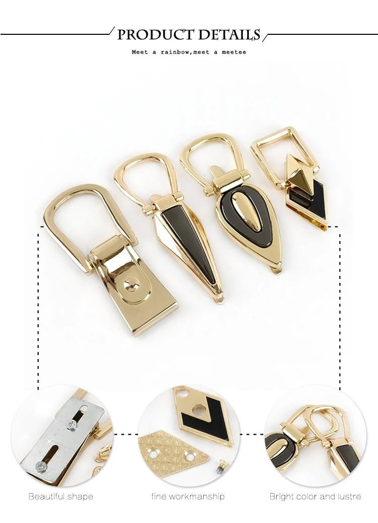 4Pc Fashion Metal Bag Side Clip Ring Buckle Chain Handle Screw Clasp Hang Hooks DIY Luggage Hardware Sewing Decoration Accessory