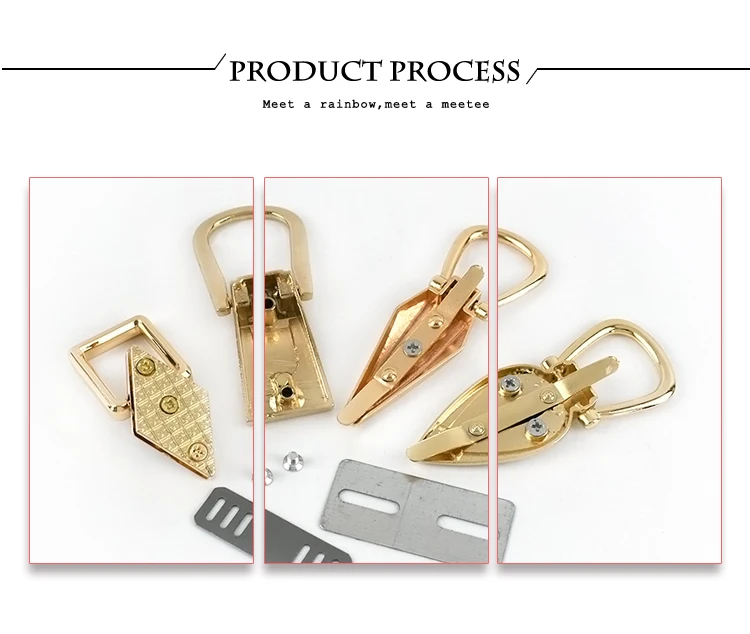 4Pc Fashion Metal Bag Side Clip Ring Buckle Chain Handle Screw Clasp Hang Hooks DIY Luggage Hardware Sewing Decoration Accessory