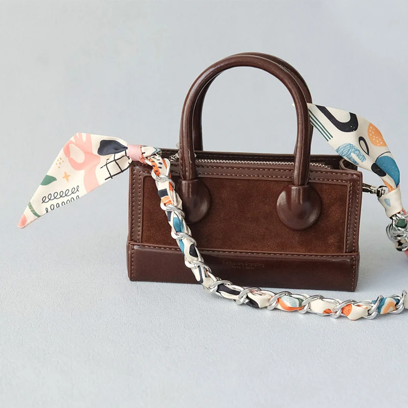 New Fashion Brand Woman Handbag Accessory Chains Detachable Floral Gold Silver Metal Silk Strap Women DIY Chain Bag Handles