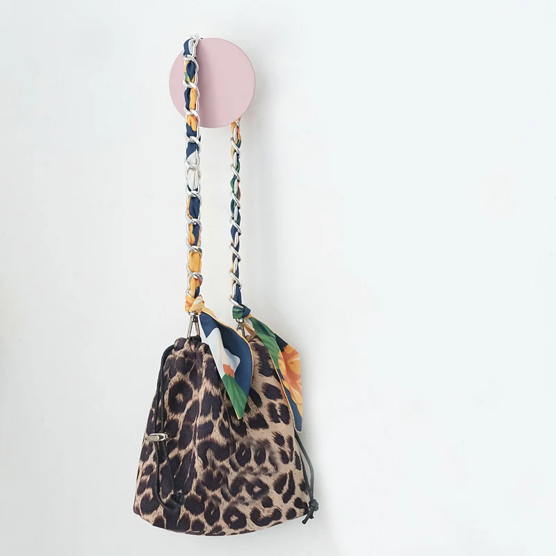 New Fashion Brand Woman Handbag Accessory Chains Detachable Floral Gold Silver Metal Silk Strap Women DIY Chain Bag Handles