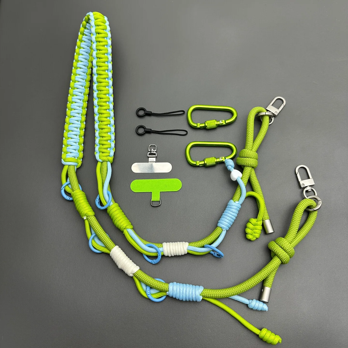 Outdoor Tactical Multifunctional Hand Braided Camera Bag Strap Adjustable Replacement Phone Lanyard Expandable Crossbody Strap