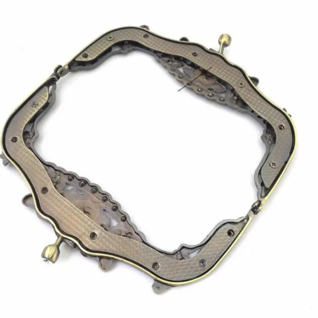 16cm Metal Purse Frame DIY Bag Parts And Accessories Vintage Diamond Kiss Clasp Purse Bag Frame Rose Flower Sculpture Bronze