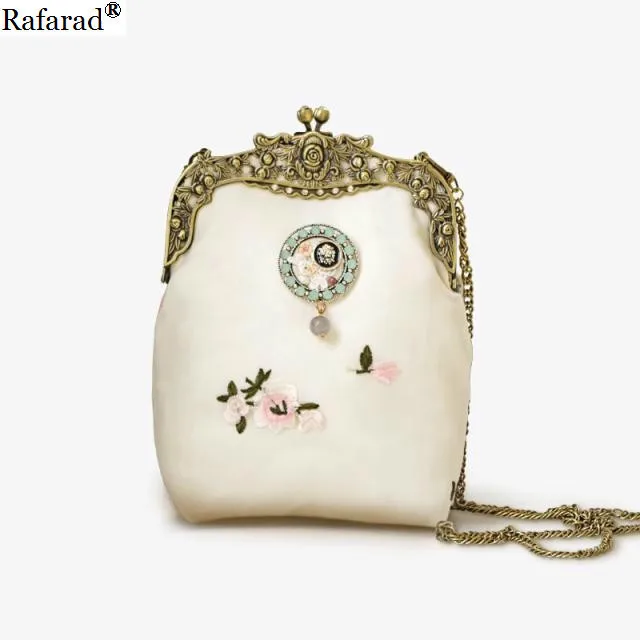 16cm Metal Purse Frame DIY Bag Parts And Accessories Vintage Diamond Kiss Clasp Purse Bag Frame Rose Flower Sculpture Bronze