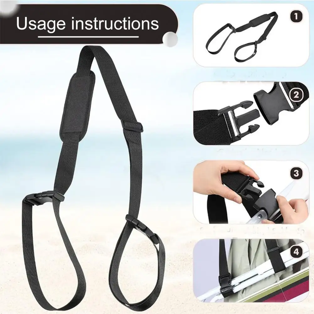 Chair Carrier Shoulder Strap, Padded Folding Chair Carrying Strap, Universal Adjustable Strap for Beach Chairs Camping Chairs