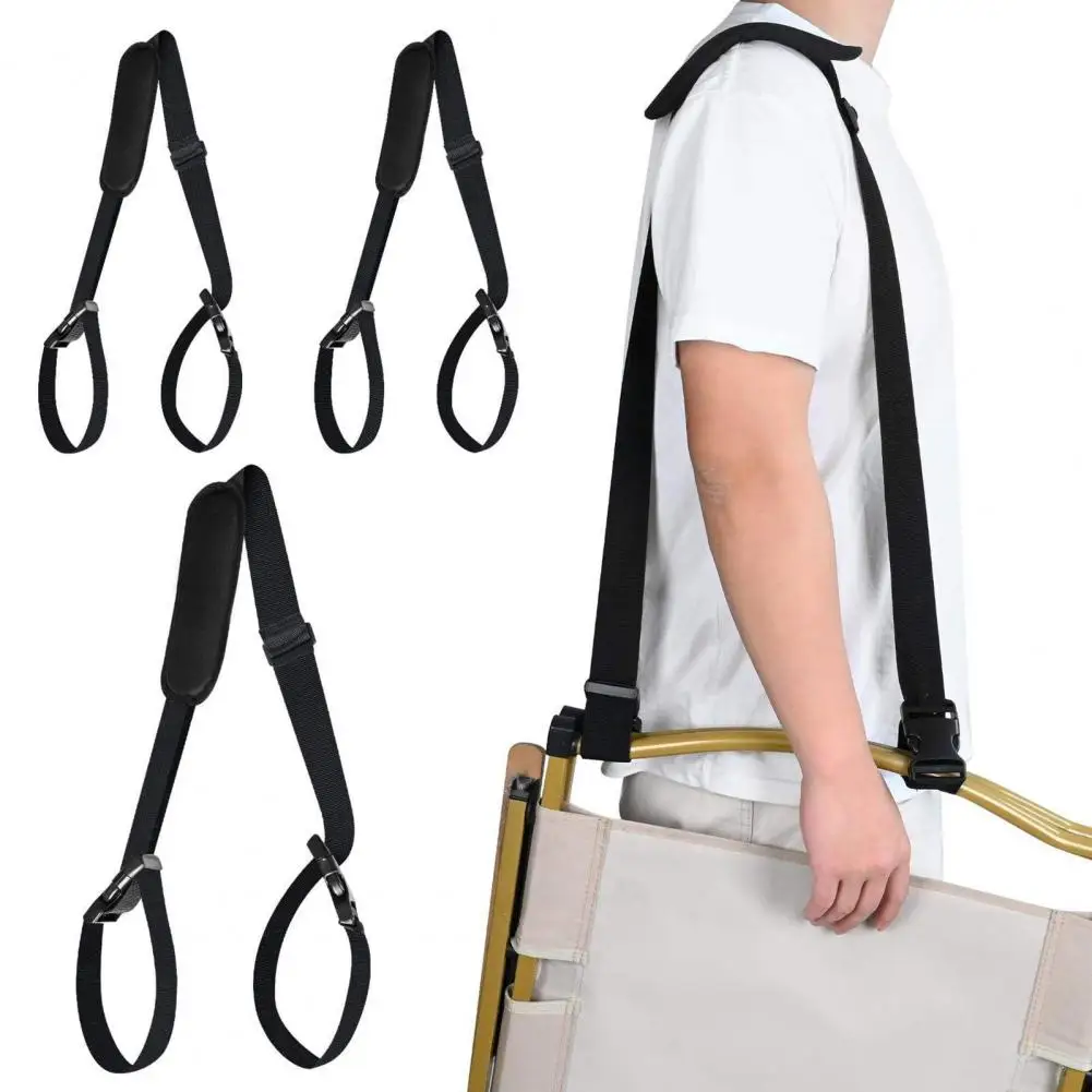 Chair Carrier Shoulder Strap, Padded Folding Chair Carrying Strap, Universal Adjustable Strap for Beach Chairs Camping Chairs