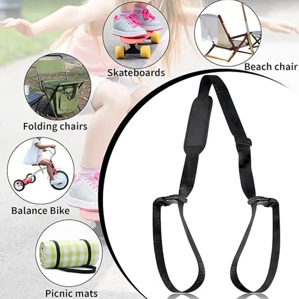 Chair Carrier Shoulder Strap, Padded Folding Chair Carrying Strap, Universal Adjustable Strap for Beach Chairs Camping Chairs