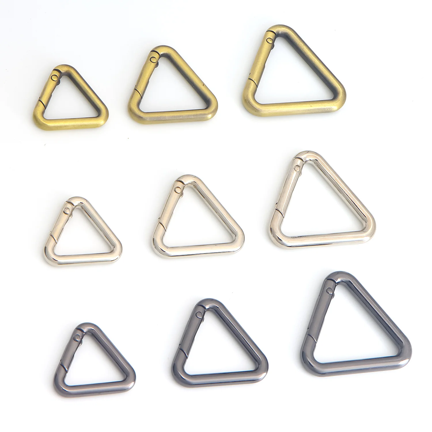 5pcs Triangle Key Ring, Spring Snap Clip Hook Trigger Keychain Kettle Buckle for Bags Purses