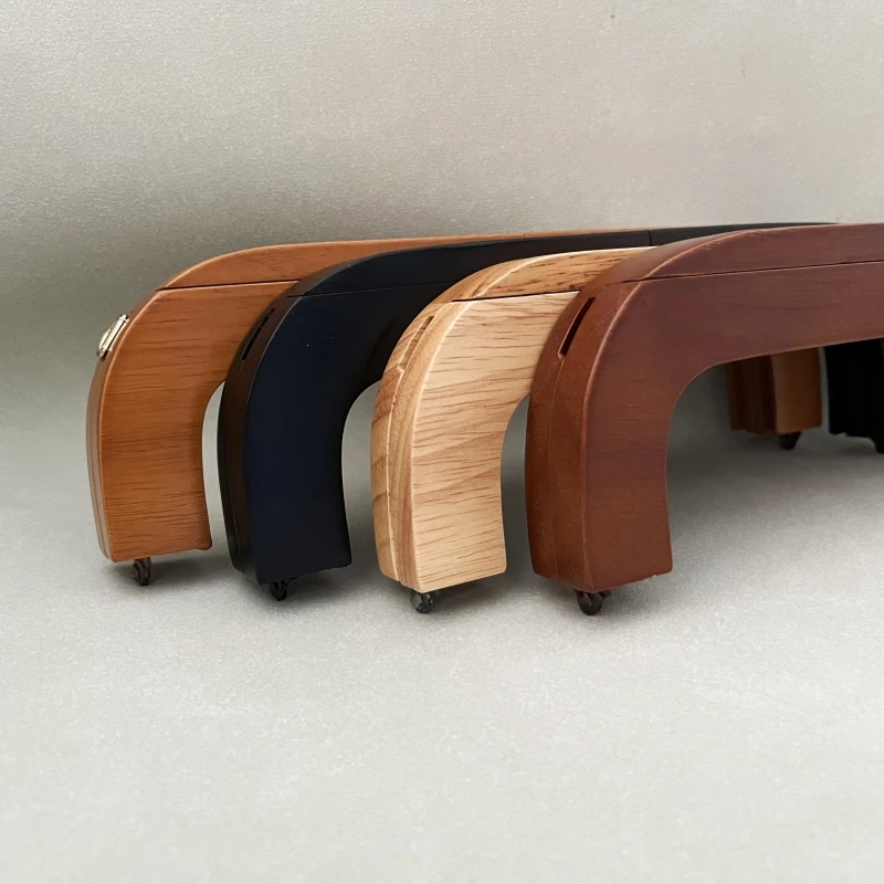 25cm Nature Solid Wood Material Fashion Wooden Bag Clasp Genuine Wood Purse Frame Hook Crossbody Bag Switch Four Colors