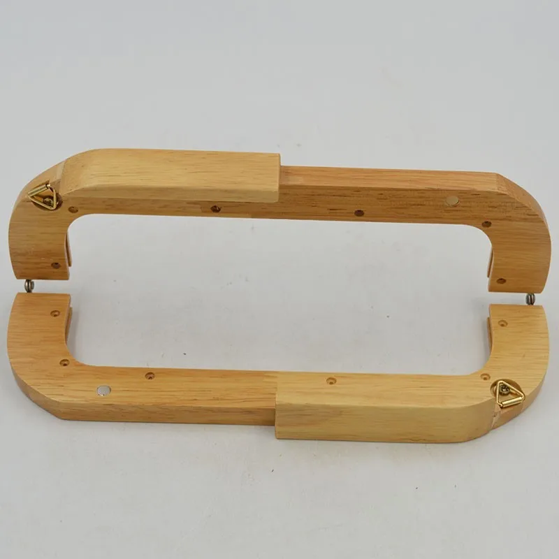 25cm Nature Solid Wood Material Fashion Wooden Bag Clasp Genuine Wood Purse Frame Hook Crossbody Bag Switch Four Colors