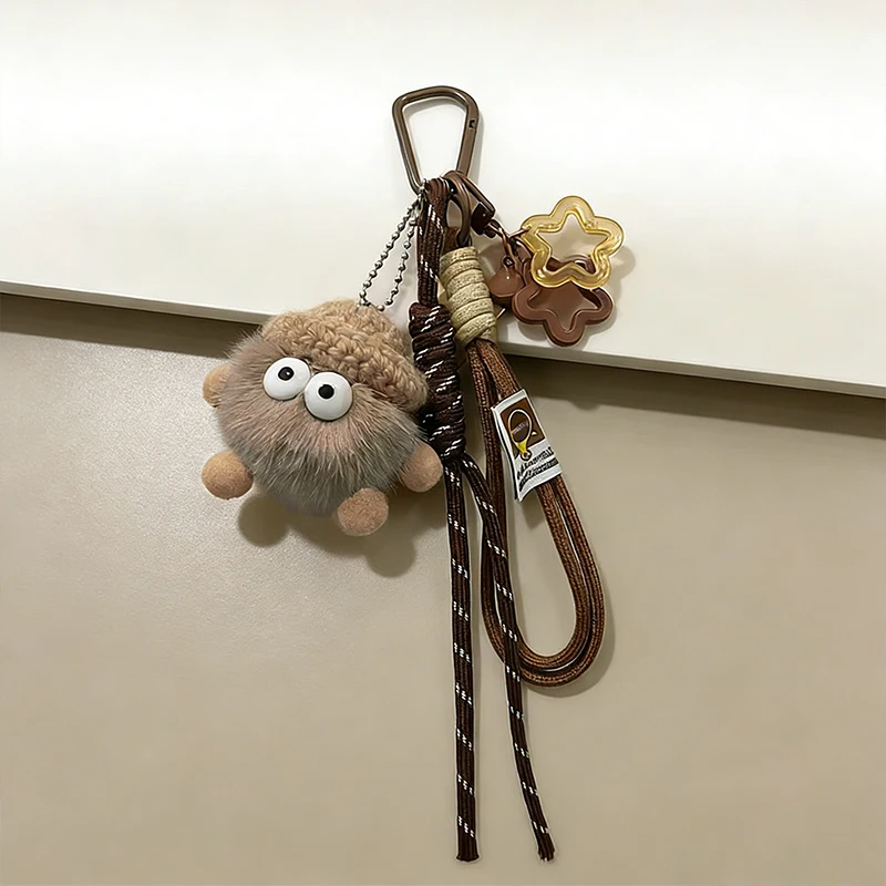 Fashion Coal Ball Camera Bag Keychain Cute Charm Maximalist Braided Rope Bag Ornaments Women's Accessory
