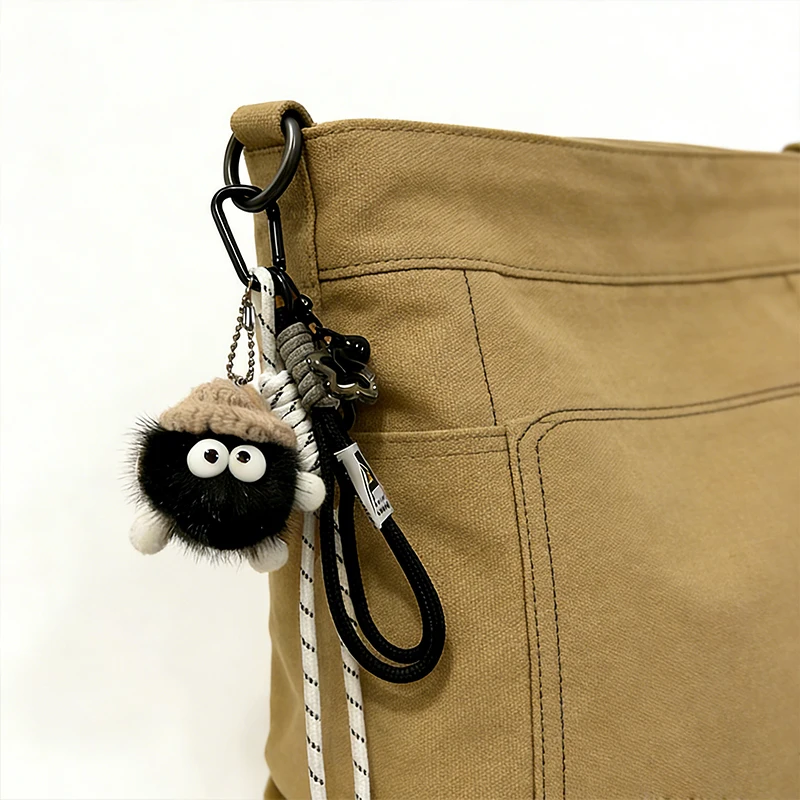 Fashion Coal Ball Camera Bag Keychain Cute Charm Maximalist Braided Rope Bag Ornaments Women's Accessory