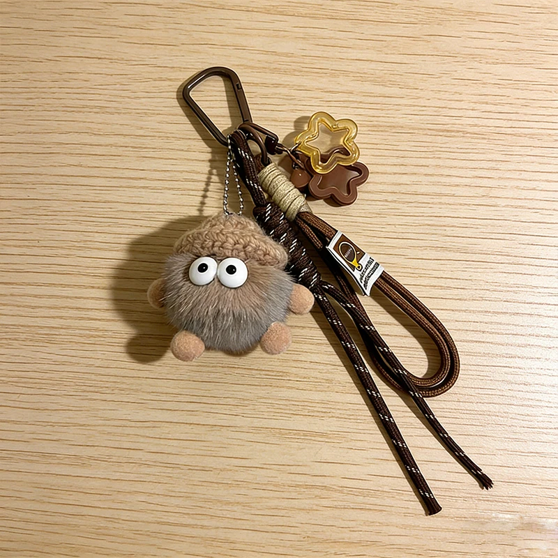 Fashion Coal Ball Camera Bag Keychain Cute Charm Maximalist Braided Rope Bag Ornaments Women's Accessory