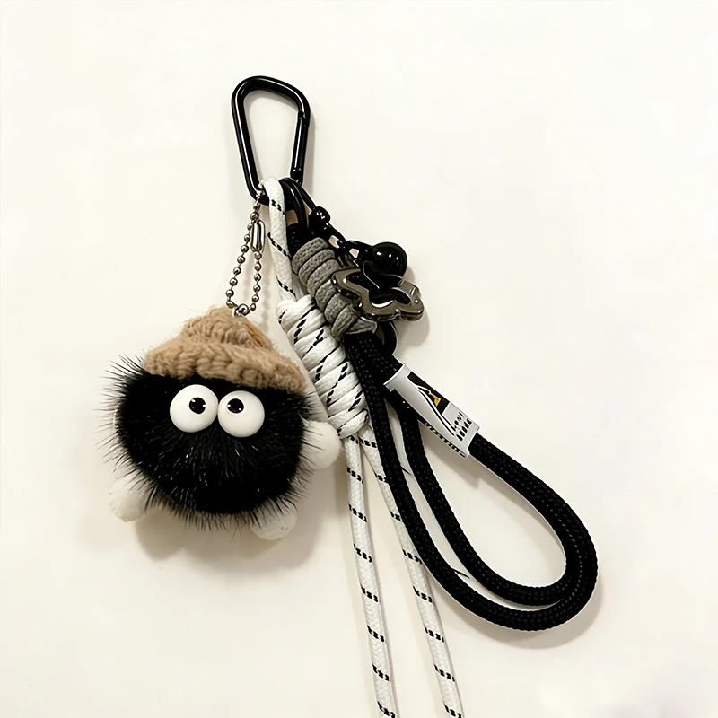 Fashion Coal Ball Camera Bag Keychain Cute Charm Maximalist Braided Rope Bag Ornaments Women's Accessory