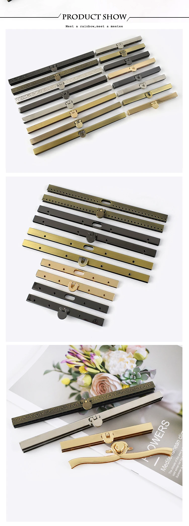 1Pc 10/11.5/12.5/14/19cm Metal Wallet Frame Locks Coins Buckles Purse Kiss Lock Clasp DIY Bag Parts Hardware Decor Accessories