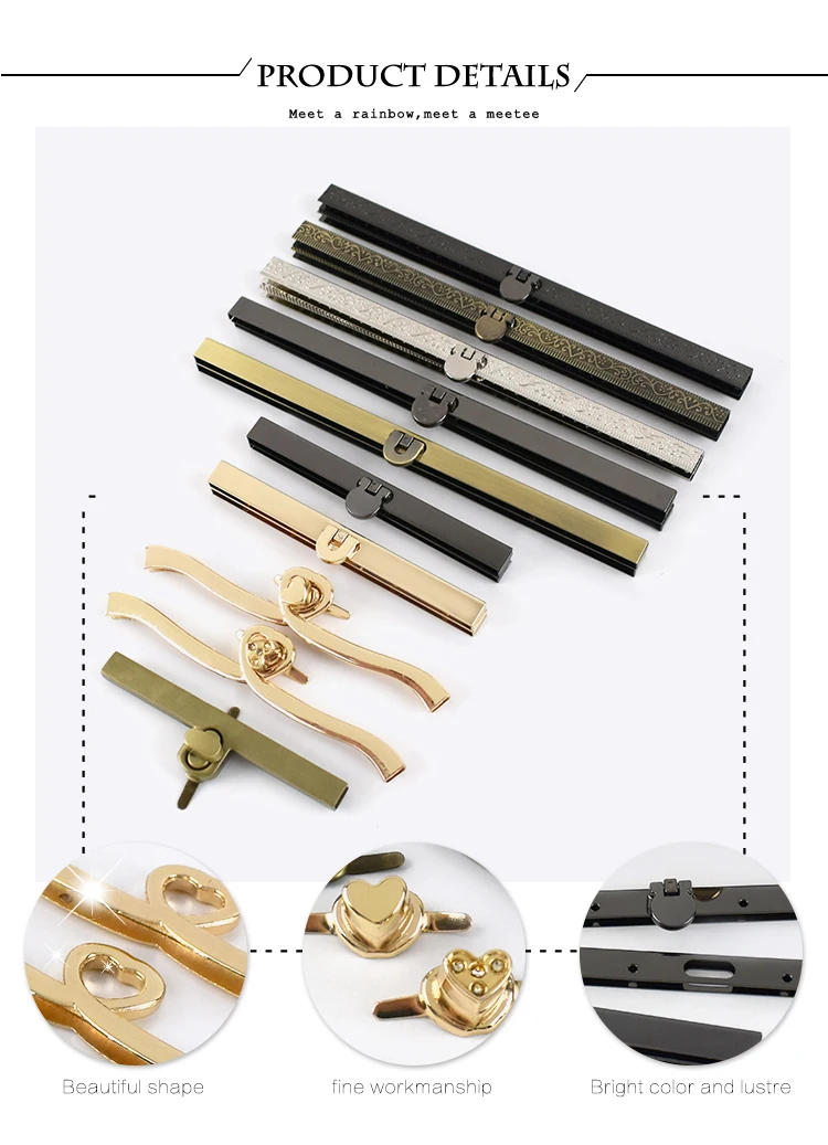 1Pc 10/11.5/12.5/14/19cm Metal Wallet Frame Locks Coins Buckles Purse Kiss Lock Clasp DIY Bag Parts Hardware Decor Accessories