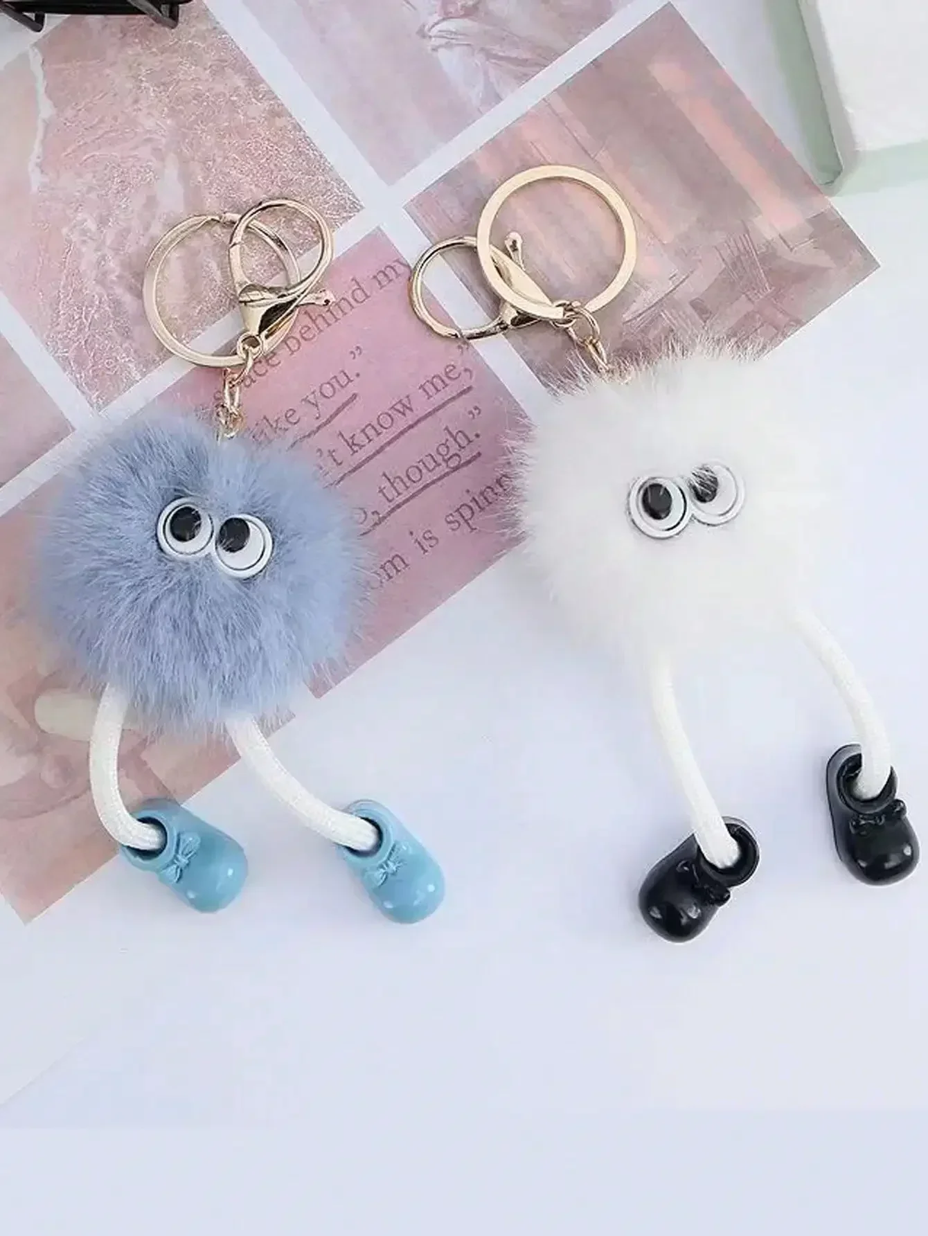 Cute Plush Keychain for Women Bags Backpacks Fluffy Kawaii Bag Charm Pendant Y2K Coquette Gift for Women Girls  Bag Accessories
