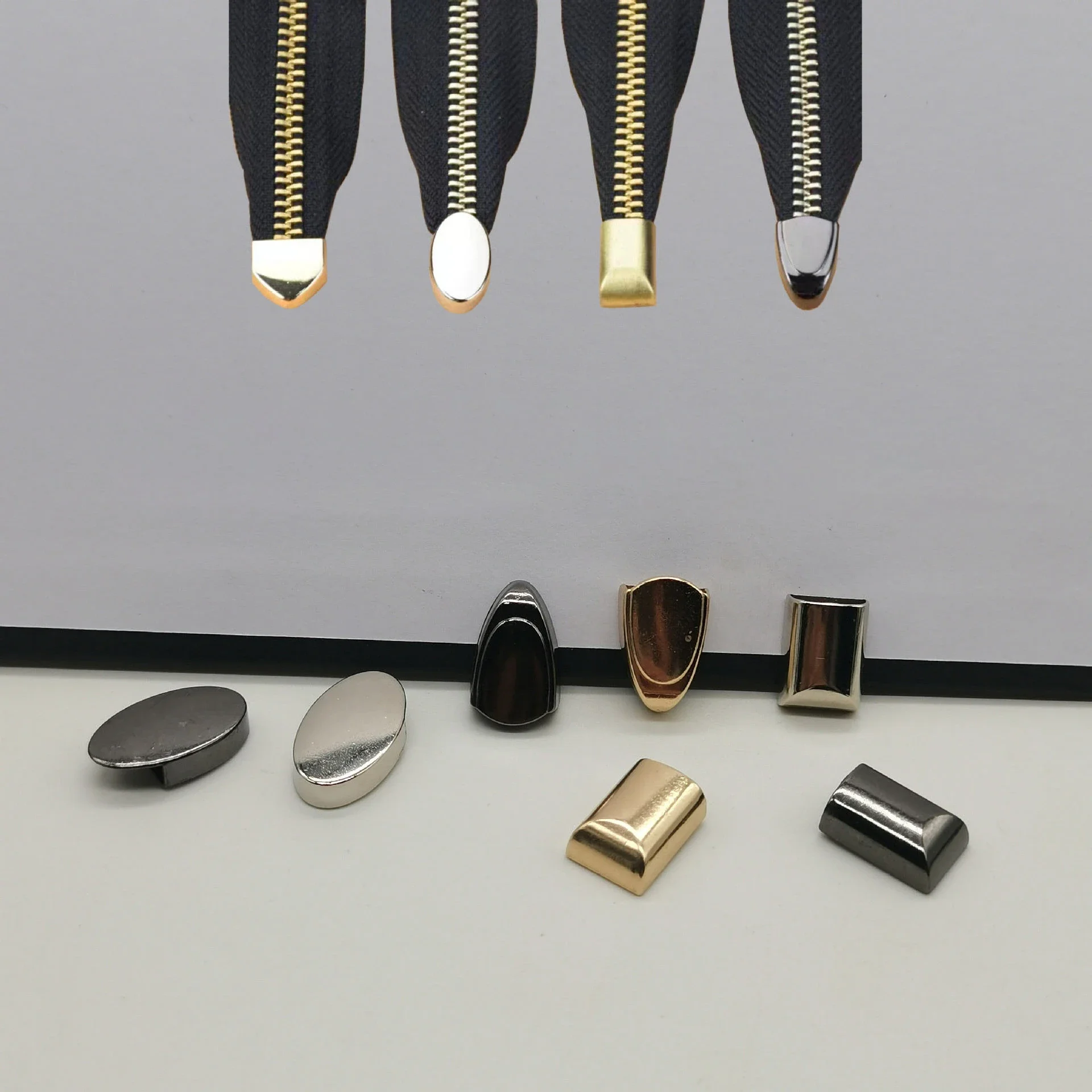 20/50/100PCS Metal Tail Clip Stopper For DIY Garment Bag Zipper Straps Decoration Buckles End Clips Clasp Cord Lock Accessories
