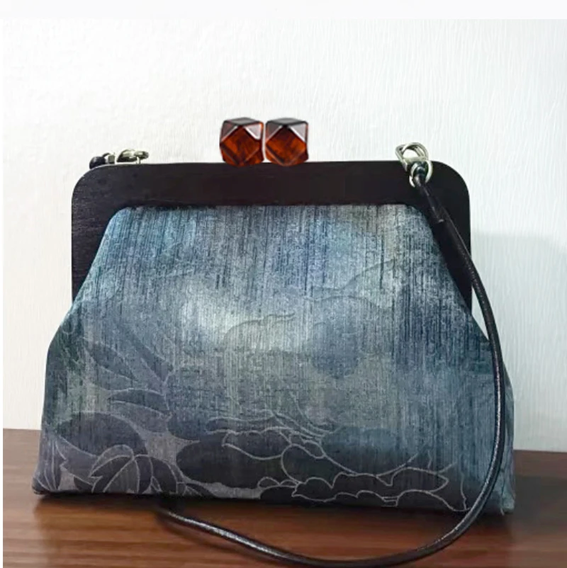 1Pc 20cm Pure Wood Purse Frame Kiss Clasp Bag Handle for DIY Handbag Wallet Lock Clutch Making Sewing Handmade Bags Accessories