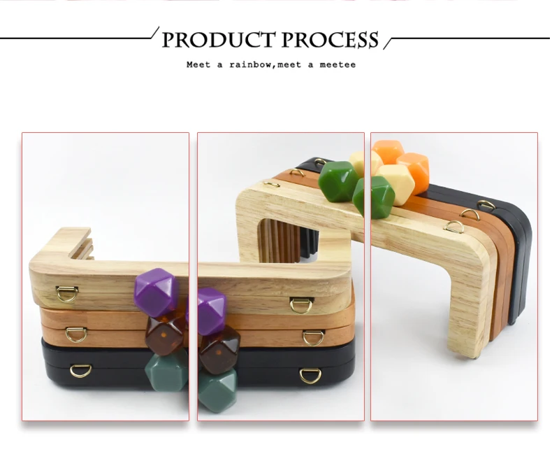 1Pc 20cm Pure Wood Purse Frame Kiss Clasp Bag Handle for DIY Handbag Wallet Lock Clutch Making Sewing Handmade Bags Accessories