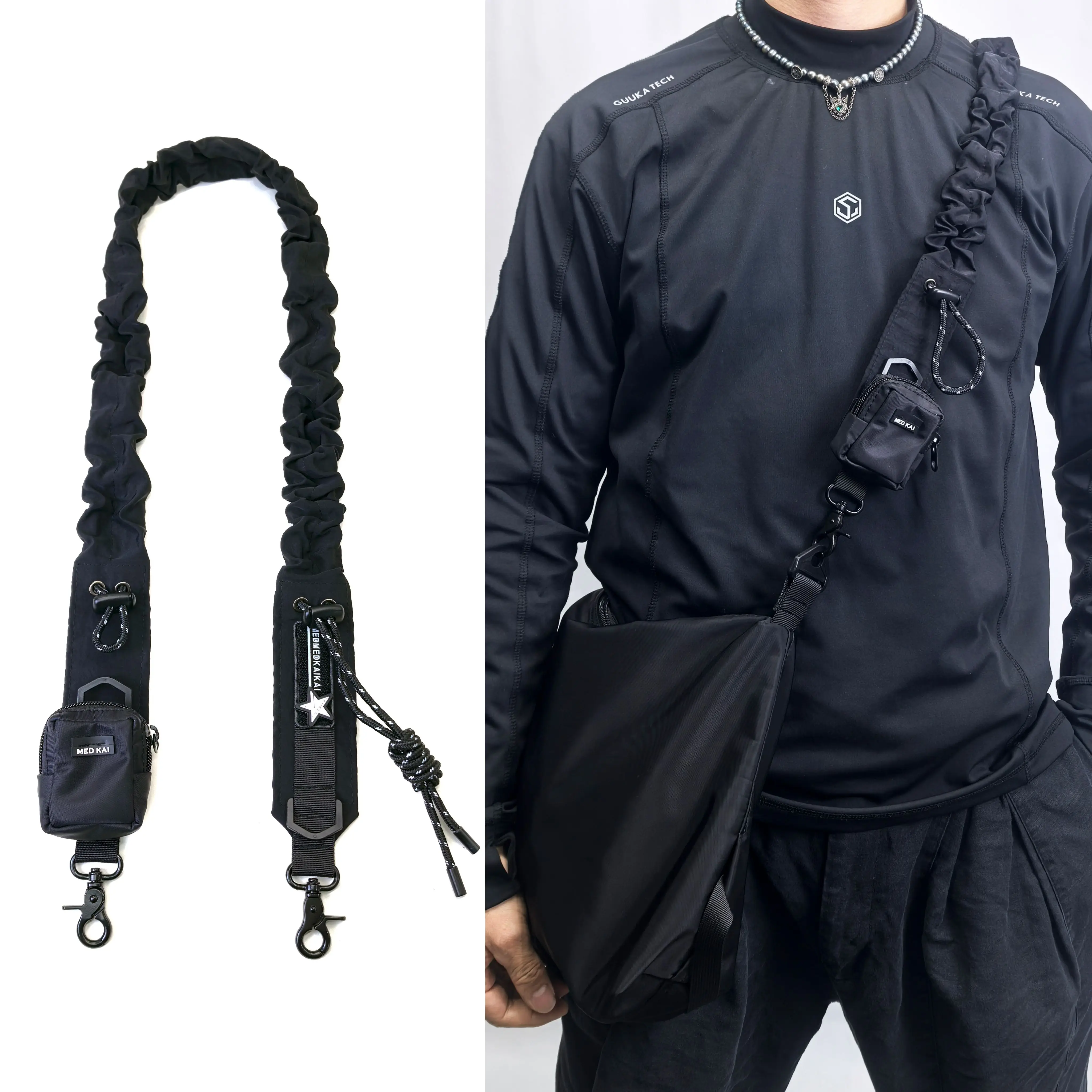 Multifunctional Tactical Adjustable Ruched Replacement Bag Strap Detachable Shoulder Strap Mobile Phone Crossbody Lanyard