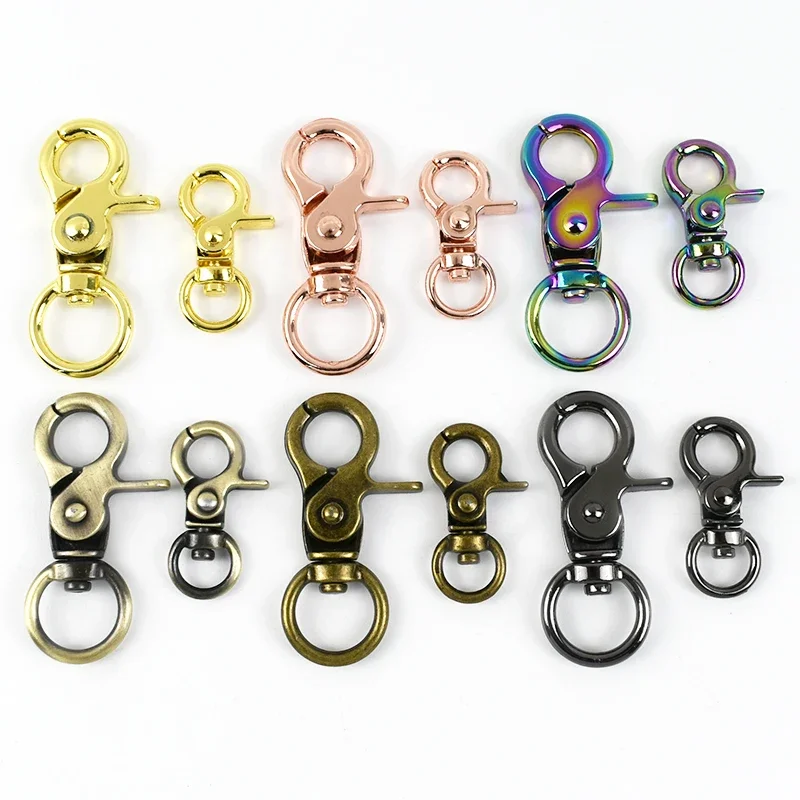 10/20/30Pcs Bag Swivel Lobster Clasp 10/13mm Metal Buckles Handbag Chain Dog Collar Strap Trigger Snap Hook Hardware Accessories